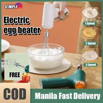 Wireless Electric Egg Beater Handheld Mini Multi-Function Milk Frother - 3  Speeds, Automatic Whisk, Dough & Egg Beater, Cake Cream Whipper