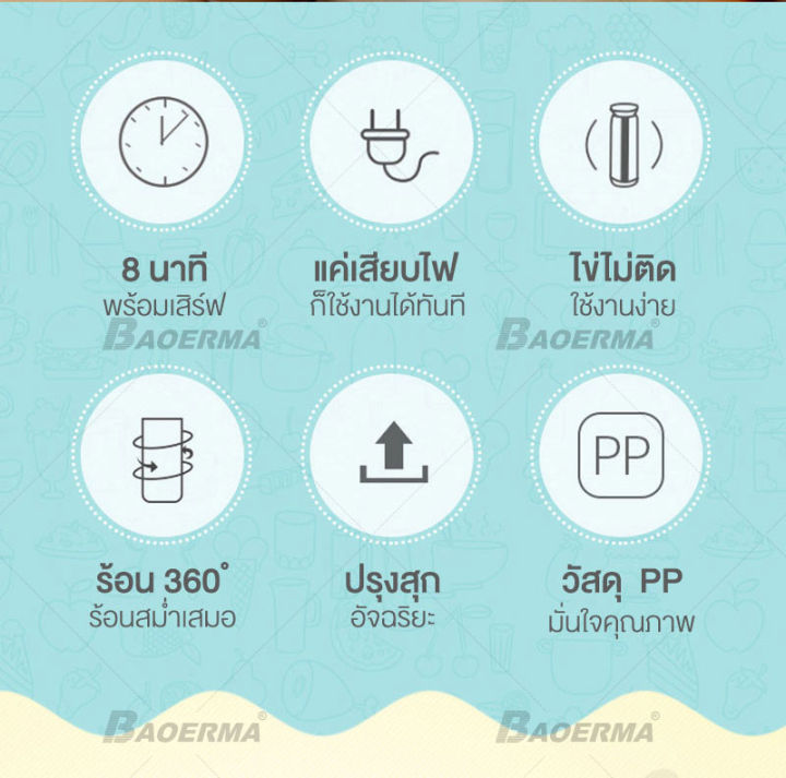 baoerma-เครื่องทำไข่ม้วน-เครื่องม้วนไข่-เมนูไข่-อาหารเช้า-ไข่ม้วน-ที่ทำไข่ม้วน-เครื่องไข่ม้วน-เครื่องทำใข่ม้วน-เครื่องทำไข่ม้วนญี่ปุ่น-ประหยัดไฟ-ทำความร้อนได้เร็ว-ไข่อาหารเช้าด่วนทำถ้วย-ไข่ม้วน