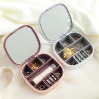 [COD] Jewelry with Makeup Mirror Storage Necklace Earrings Compartment Organizer