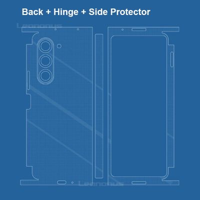 สติ๊กเกอร์พีวีซีใสผิวสำหรับ Samsung Galaxy Z พับ5 4 3 2หลัง + บานพับ + ตัวป้องกันด้านข้างเคสเต็มตัวฟิล์ม3M ห่อเคลือบและสติกเกอร์ใส