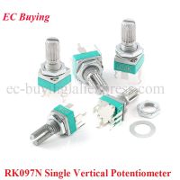 5pcs RK097N 3Pin Single Vertical Potentiometer 5K 10K 20K 50K 100K 500K B5K B10K B20K B100K B500K 15MM Bend Foot Audio Amplifier