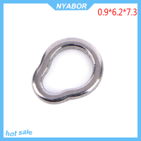 NYABOR 10pcs แหวนตกปลาของแข็งไร้รอยต่อเหล็กตกปลาหมุน Connector fishhooks