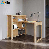 Aidia  โต๊ะทำงานพร้อมชั้นวางหนังสือด้านข้าง  Japan L Study Table ทำจากไม้คุณภาพดี โต๊ะ โต๊ะไม้ โต๊ะทำงาน โต๊ะคอม