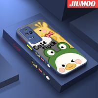 เคส JIUMOO สำหรับ Xiaomi Poco F4 Redmi K50 Pro เคส K40s ลายการ์ตูนยีราฟเป็ดน่ารักมีน้ำค้างแข็งโปร่งใสขอบสี่เหลี่ยมด้านข้างแข็งลายกล้องปลอกซิลิโคนเคสนิ่มป้องกันการกระแทก