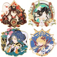 【CC】 Game Genshin Badge Zhongli Venti Hu Tao Xiao Tartaglia Keqing Ganyu Brooch Lapel Pin Accessories Prop Badges