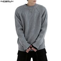 INCERUN Mens Mock Neck Design Feel Cardigan Metal Zip Panel Long Sleeve Sweater