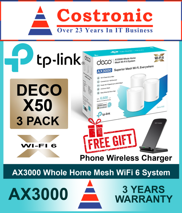 Tp-Link Deco X50 AX3000 Whole Home Mesh Wi-Fi 6 System (1-Pack
