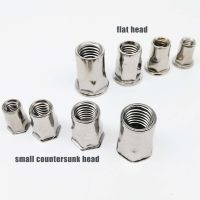 【CW】 2/10pc M3 M4 M5 M6 M8 M10 M12 304 Stainless Steel Half Semi Hex Hexagon Head Bind Rivet Nut Insert Rivnut Nutsert for Screw Bolt