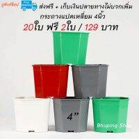 กระถาง8เหลี่ยมตัดมุม  ขนาด 4นิ้ว (ชุด 20ใบ ฟรี 2ใบ) ขายถูก ส่งฟรี |กระถางพลาสติก กระถางแปดเหลี่ยม กระถางแคคตัส กระถางต้นไม้ 4นิ้ว