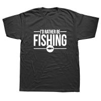 Rather Be Fishing Funny Graphic T-Shirt Mens Summer Style Fashion Short Sleeves Oversized Streetwear T Shirts  NJQN