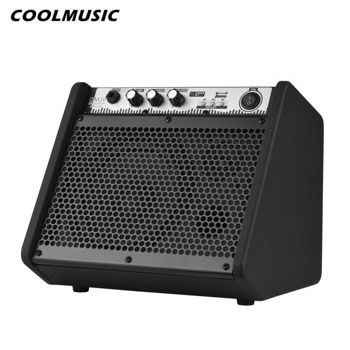 COOLMUSIC DM20 20W Electric Drum Amplifier Keyboard Amp Speaker 2Band