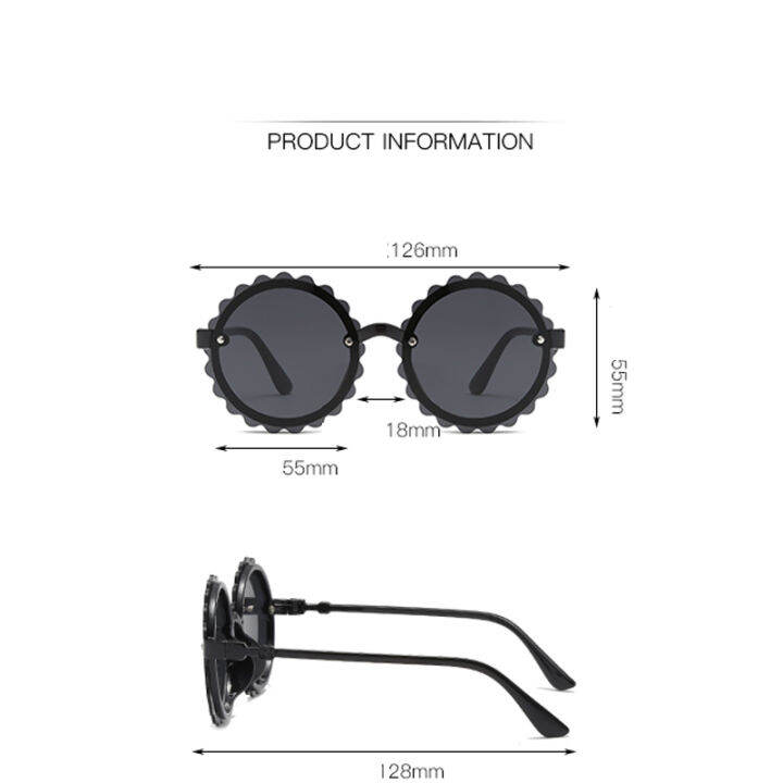 ดอกไม้มหาสมุทรชิ้นเด็กแว่นกันแดดทรงกลมใหม่เด็กชายและเด็กหญิงแว่นตากันแดดป้องกันรังสียูวีแว่นตาเด็กน่ารัก
