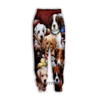 New mens/womens 3D printed casual dog pants, animal art fashion street clothing, mens loose fitting sports pants F16