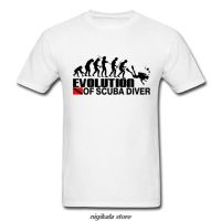 ฤดูร้อนMensเสื้อฤดูร้อนTees Tเสื้อEvolution Of Scuba Diverดำน้ำลงธงTshirtออกแบบ