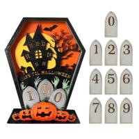 Halloween Advent Calendar 2023 Halloween Coffin DIY Advent Countdown Calendar Multi-Purpose Decoration Supplies for Home Haunted House Halloween Party decent