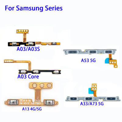 ปุ่มปรับระดับเสียงปุ่มเปิดปิดสายเคเบิ้ลยืดหยุ่นสำหรับ Samsung Galaxy A03แกน A03S A13 A33 A53 A73 4G 5G อะไหล่สายเคเบิล