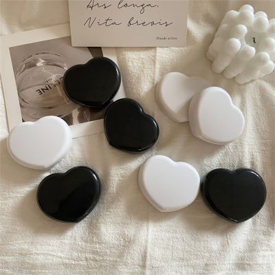 Girl Small With Mirror Travel Lady Fragrance Style Contact Lens Case Black And White Love