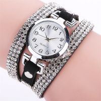 【YF】♗  Fashion Leather Ladies Rhinestone Female Small Wristwatch Relogio