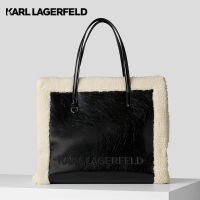 KARL LAGERFELD - K/SKUARE FAUX-SHEARLING TOTE 226W3085 กระเป๋าถือ