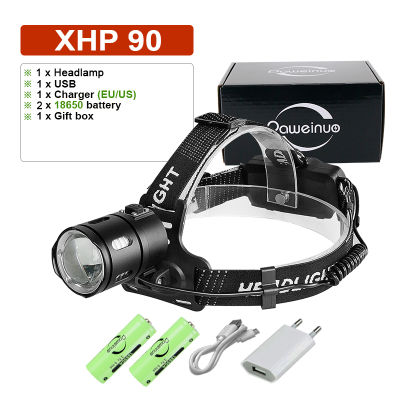 Super XHP199 LED Powerful Headlamp Head Flashlight Rechargeable Head Lamp Light XHP160 Fishing Headlight 18650 Usb Camping Torch