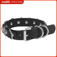 PING3693 เครื่องหนังแท้ สร้อยคอปกคอ ปรับได้ปรับได้ พังก์สไตล์ จี้สร้อยคอ แฟชั่นสำหรับผู้หญิง ร็อค สายคล้องคอ สำหรับผู้หญิง