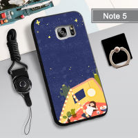 เคสนิ่มสำหรับ Samsung Galaxy Note 5เคสโทรศัพท์กล่องคลุมทั้งหมดทาสีป้องกันการตกกันรอยขีดข่วนฝามีที่ถือวงแหวนโทรศัพท์และเชือก