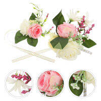 Chaoshihui 1 ชุดเสื้อยกดอกไม้เทียมและ Boutonniere Set Corsage และอุปกรณ์แต่งงาน Boutonniere