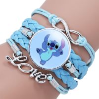 [HOT 2023] การ์ตูน Stitch สร้อยข้อมือ Blue Lilo Stitch น่ารักพิมพ์อัญมณีสายรัดข้อมือสร้อยข้อมืออัญมณีสำหรับเด็กปาร์ตี้วันเกิดเด็กสาวของขวัญ