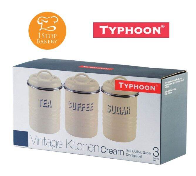 typhoon-1400-581-vintage-cream-of-3-tea-coffee-sugar-set-กระปุกใส่เครื่องวัตถุดิบ