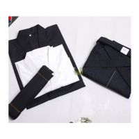 Iaido Iao Uniform 4-Pieces Sets Tops Jacket Shitagi Underwear Hakama Obi Belt For Men Women Japanese Martial Art Samurai Costume