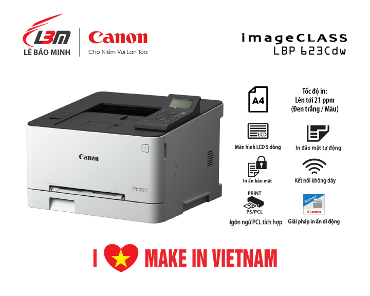 Máy in laser màu đơn năng Canon LBP623Cdw