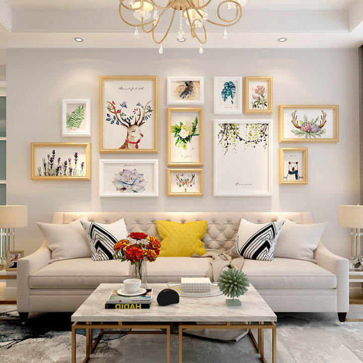 Living Room Photo Frame Background Wall WashFree Printing Wedding