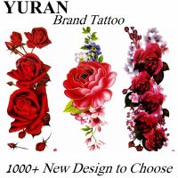 Big Sexy Large Red Rose Flower Fake Temporary Tattoos Sticker For Women Girls Fashion Waterproof Tattoo Paper Body Art Arm Tatoo