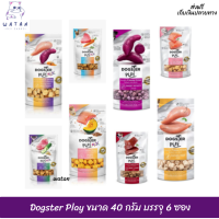 ✨?ส่งฟรี!! ? ขนมสุนัข Dogster Play ขนาด 40 กรัม บรรจุ 6 ซอง (คละรสไม่ได้) ชิ้นเนื้อแท้ๆ 100% เต็มคำ ไม่ใช้วัตถุกันเสีย สี กลิ่น