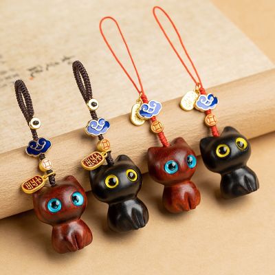 Kawaii Home Room Car Decor Accessories Sculptures Figurines Cute Ebony Cat Pendant Decoration Key Charm Ornaments Free Shipping