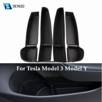 For Tesla Model 3Y Door Side Storage Box Front Back Door Handle Armrest Tray Organizer for 2016-2021 Model 3 Model Y Accessory