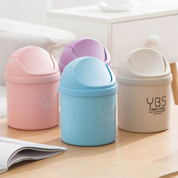 Table Trash Can Mini Small Waste Bins Desktop Garbage Basket Home Table