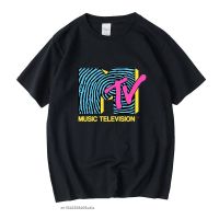 Mtv Fingerprint 80S Vintage Black Tshirt Men Tshirts Retro Graphic T Shirts T Man Tees