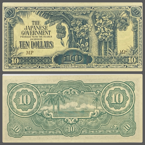 Malaysia (Malaya) Banknote, 10 Dollars "Banana Money"(19421944