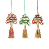 Festive Home Decoration Decorative Christmas Ornaments Cotton Rope Christmas Tree Tassel Handmade Woven Christmas Tree Ornament Christmas Wall Hanging Decoration