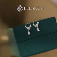 Bông tai nữ đính đá chuôi bạc 925 Eleanor Accessories khuyên tai phong thumbnail