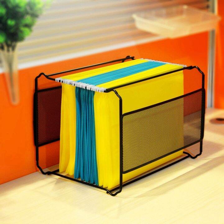 2x-a4-mesh-metal-file-organizer-box-hanging-file-folder-box-desk-storage-holder-shelf-holder-storage-for-office-home