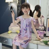 【Ready Stock】 ۩▨ C22 Girls Childrens Pajamas Summer Sling Skirt Cartoon Homewear