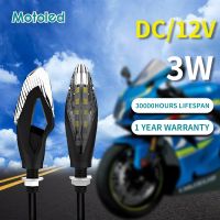 Motoled 2pcs Motorcycle LED Turn Signal Lamps Left Right Signals Running Lights Indicators Blinkers Universal for Honda Kawasaki