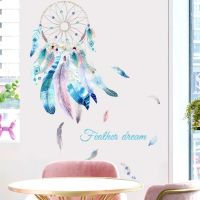 Dreamcatcher Feather Removable Wall Stickers PVC Home Decoration Decals Eco-friendly Room Decor Art for Girl Kids Bedroom Mural Wall Stickers  Decals