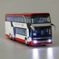 Exquisite 1:50 travel bus alloy modelsimulation double-decker bus modelchildrens sound and light pull back toysfree shipping