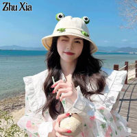 Zhu Xia 2023หมวกหม้อทั่วไปน่ารักหมวกกบเล็กๆหมวกกระบังกันแดดเกาหลีนักเรียนชาวญี่ปุ่นหมวกชาวประมง