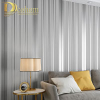 Home Decor Modern Silver Black Striped 3D Wallpaper Roll For Bedroom Living Room Background Embossing Non Woven Wall paper