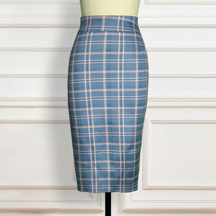 women-high-waist-plaid-pencil-skirts-bodycon-retro-classy-elegant-office-ladies-summer-modest-slim-african-fashion-jupes-falads