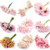 【cw】 6/10/12/60/70/90/144pcs Pink MixedFlowerStamen Berries BundleCakeWedding GiftWreaths Decor